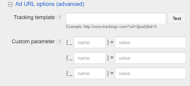 adwords tracking template