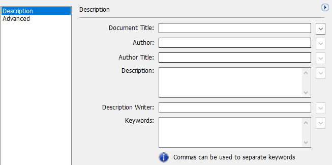 additional metadata window in Adobe Acrobat Pro DC